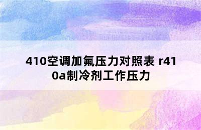 410空调加氟压力对照表 r410a制冷剂工作压力